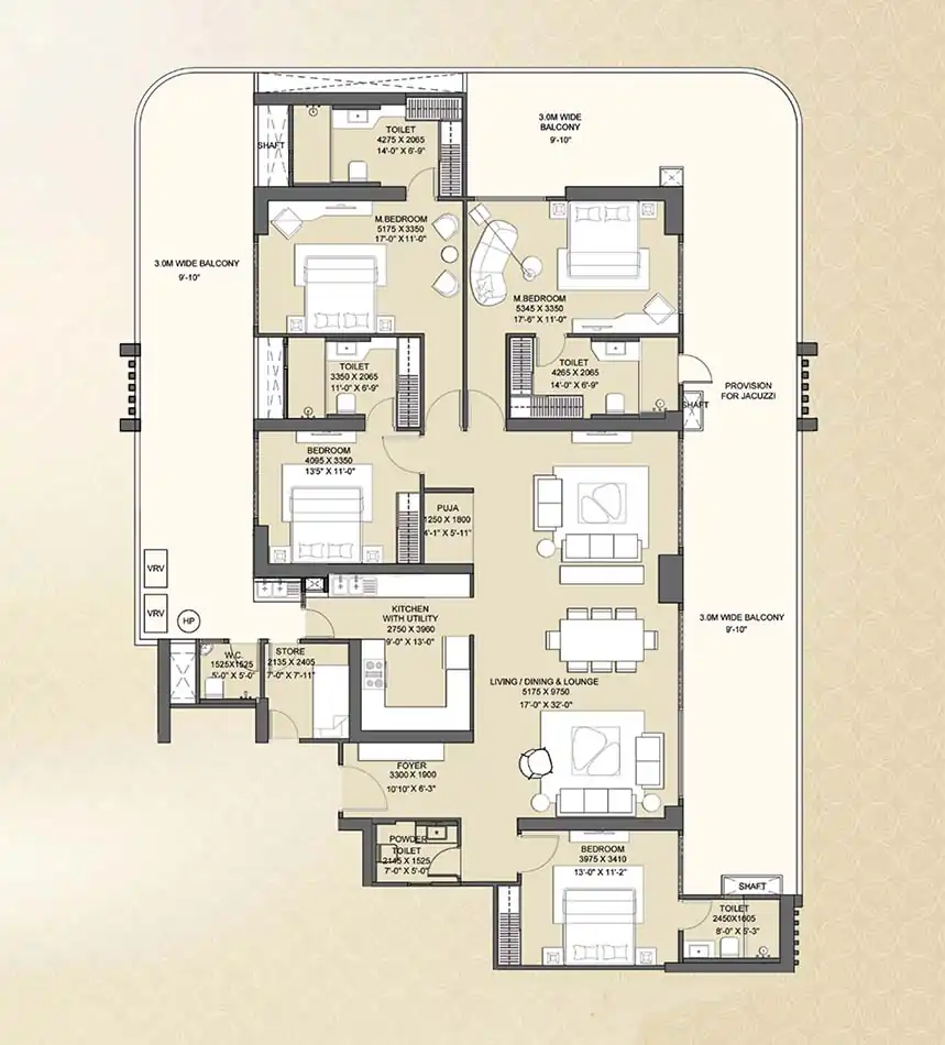 Eldeco 7 Peaks Residences Floor Plan